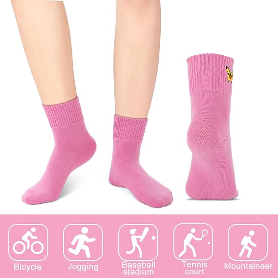Black Cat Face 10 Pairs Socks Womens Crew Elastic Ankle Length Cotton Socks Aesthetic Cute Lightweight Low Cut Gifts for Women