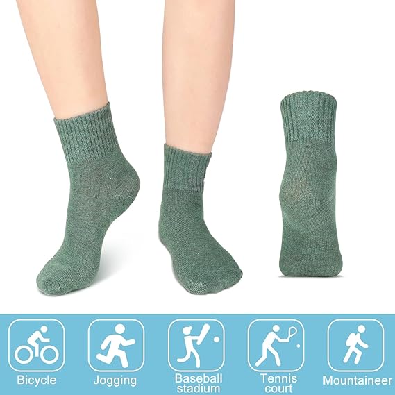 Smile 10 Pairs Socks Womens Crew Elastic Ankle Length Cotton Socks Aesthetic Cute Lightweight Low Cut Gifts for Women