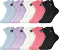 Black Cat Face 10 Pairs Socks Womens Crew Elastic Ankle Length Cotton Socks Aesthetic Cute Lightweight Low Cut Gifts for Women